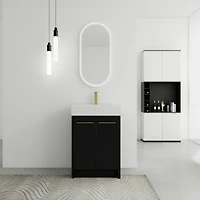 Streamdale 24" Freestanding Vanity with Resin Sink, Soft-Close Door