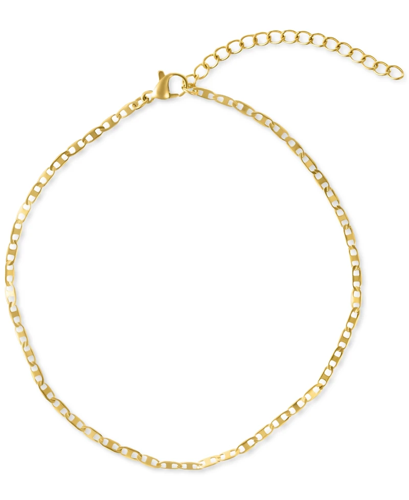 Adornia Gold Tarnish Resistant Adjustable 9-11" Herringbone, Valentina and Mariner Chain Anklet Set