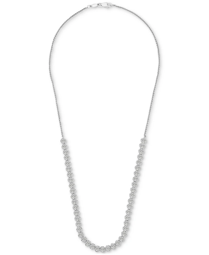 Diamond Four-Claw 17" Collar Necklace (4 ct. t.w.) in 14k White Gold, Created for Macy's