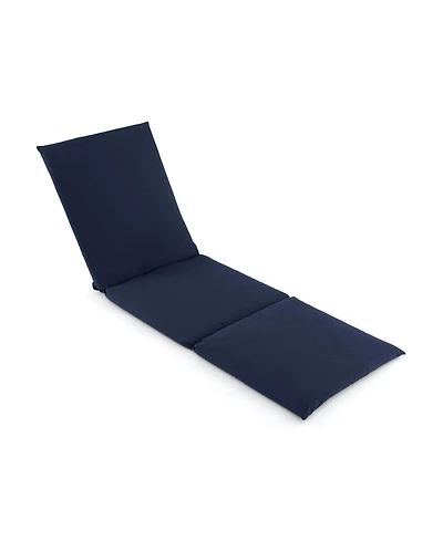 Slickblue Outdoor Chaise Lounge Cushion Patio Furniture Folding Pad with Fixing Straps