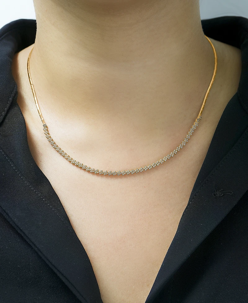 Wrapped in Love Diamond Zigzag 16" Collar Necklace (3/4 ct. t.w.) in 10k Gold, Created for Macy's