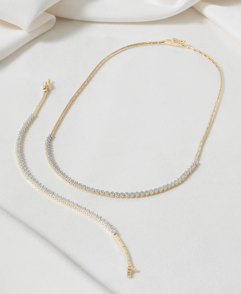 Wrapped in Love Diamond Zigzag Cluster Link Bracelet (3/4 ct. t.w.) in 10k Gold, Created for Macy's