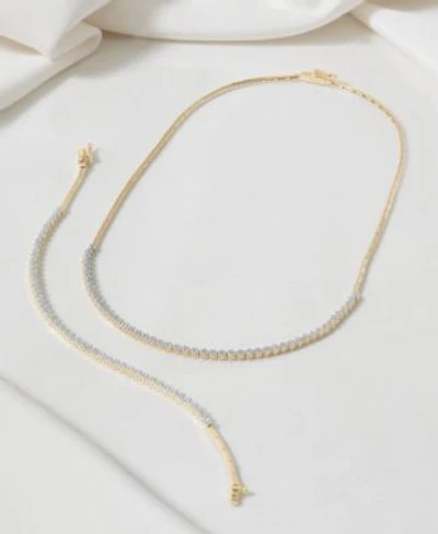 Wrapped In Love Diamond Zigzag Cluster Link Bracelet Necklace Collection In 10k Gold Created For Macys