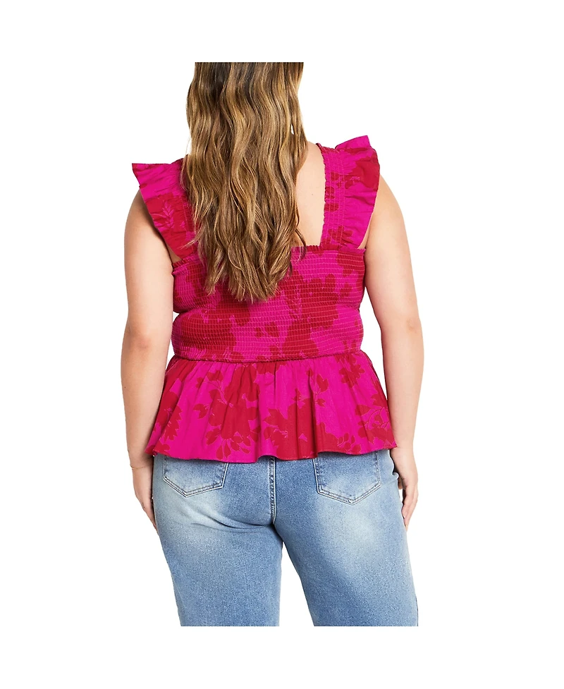 City Chic Women's Marli Print Top