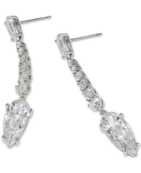 Eliot Danori Rhodium-Plated Cubic Zirconia Linear Drop Earrings, Created for Macy's
