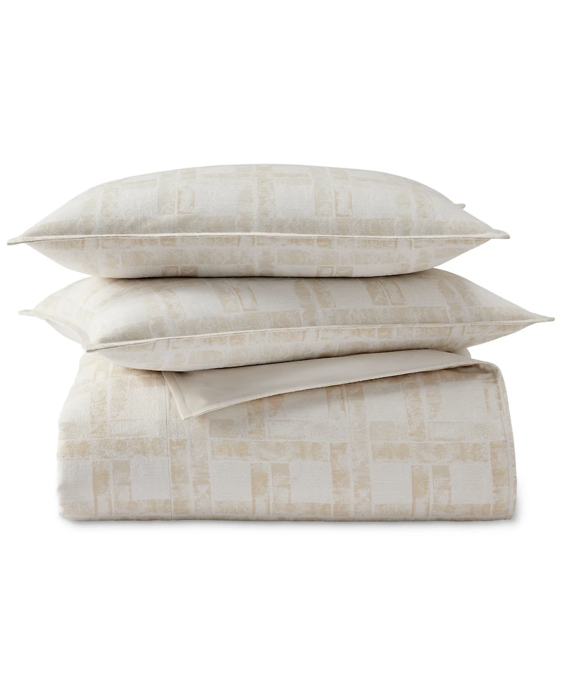 Closeout! Hotel Collection Stucco Plaid 3-Pc. Duvet Cover Set, Full/Queen, Exclusively at Macy's