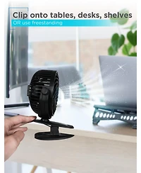 4" Convertible Cooling Fan, Clip Fan and Standing Fan with 3 Speed Settings, 2-Pack
