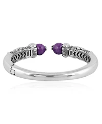 American West Jewelry Sterling Silver Phosphosiderite Gemstone Hinged Cuff Bracelet Size Small