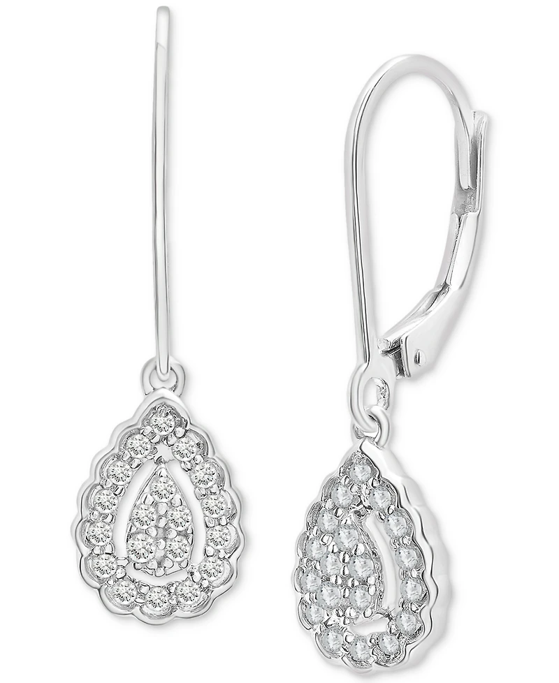 Bonus Offer: Diamond Teardrop Halo Cluster Leverback Drop Earrings with any $25 purchase! (Orig. $250 Value) Available in Bag with qualifying purchase
