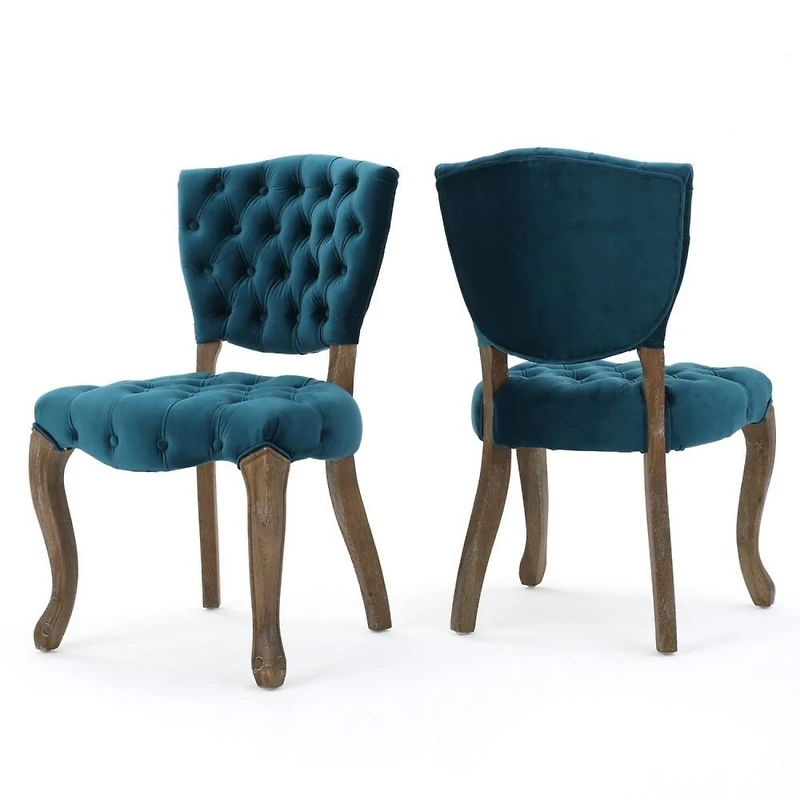 Streamdale Kd Button-Tufted Dining Chair With Scrolled Legs