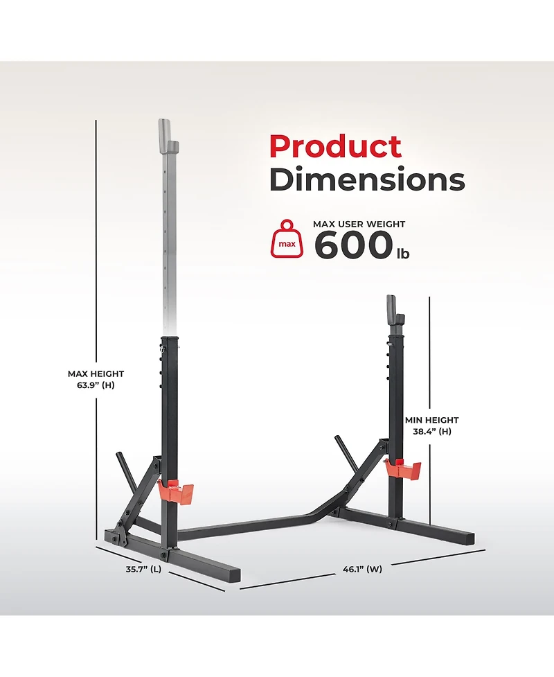 Sunny Health & Fitness Power Zone Squat Stand Rack Power Cage - Sf-XF9931