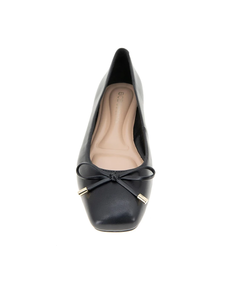 BCBGeneration Women's Hartly Square Toe Bow Ballet Flats