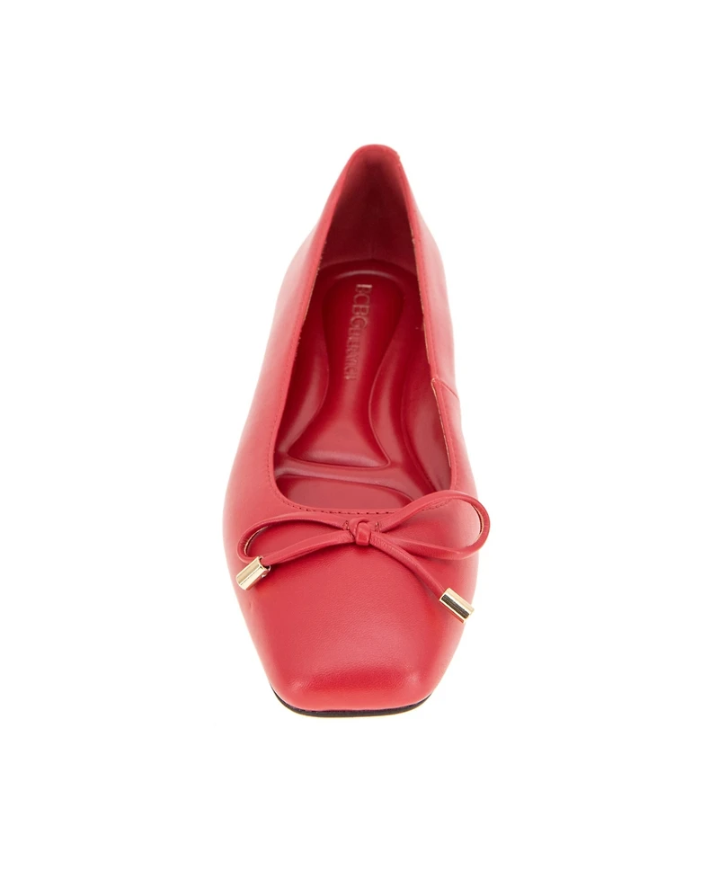 BCBGeneration Women's Hartly Square Toe Bow Ballet Flats
