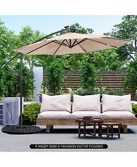 Patio Solar Powered Cantilever Umbrella with Tilting System