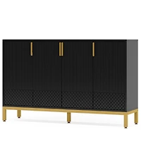 Tribesigns Modern Storage Cabinet, 59 Inch Console Cabinet Sideboard Buffet with 4 Doors & Gold Metal Base, Entryway Cupboard Furniture for Li