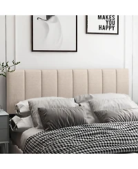 Slickblue Linen Upholstered Headboard with Solid Wood Legs and Adjustable Width