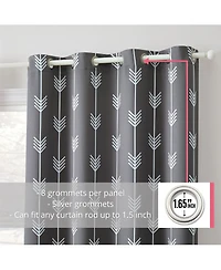 Hlc.me Arrow Printed Privacy Blackout Energy Efficient Room Darkening Thermal Grommet Window Curtain Drape Panels for Bedroom