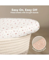 KeaBabies Bassinet Sheet for Baby Girls, Boys, 2-Pack Soothe Fitted Sheets, Bedside Mattress