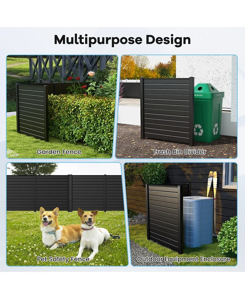 2 Pack 48 Inches L x 49 H Air Conditioner Fences with Sturdy Metal Ground Stakes