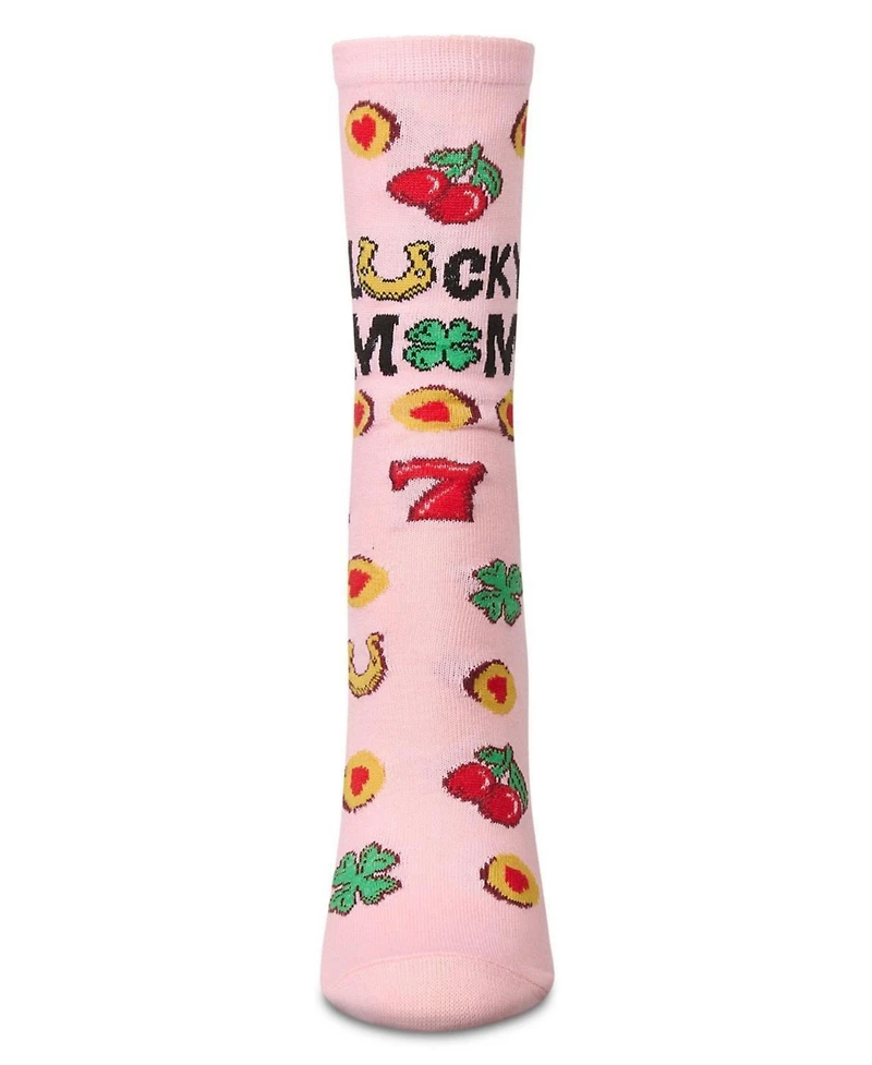 Lucky Mom Greeting Card Crew Socks