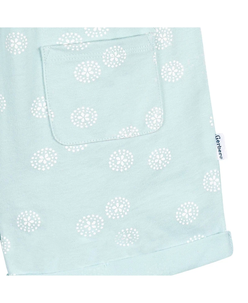 Gerber Baby Girls Sleeveless Romper Jumpsuit, 2 Pack