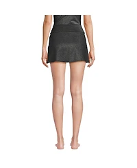 Lands' End Women's Chlorine Resistant Shine Twist Front Mini Swim Cover-up Skirt