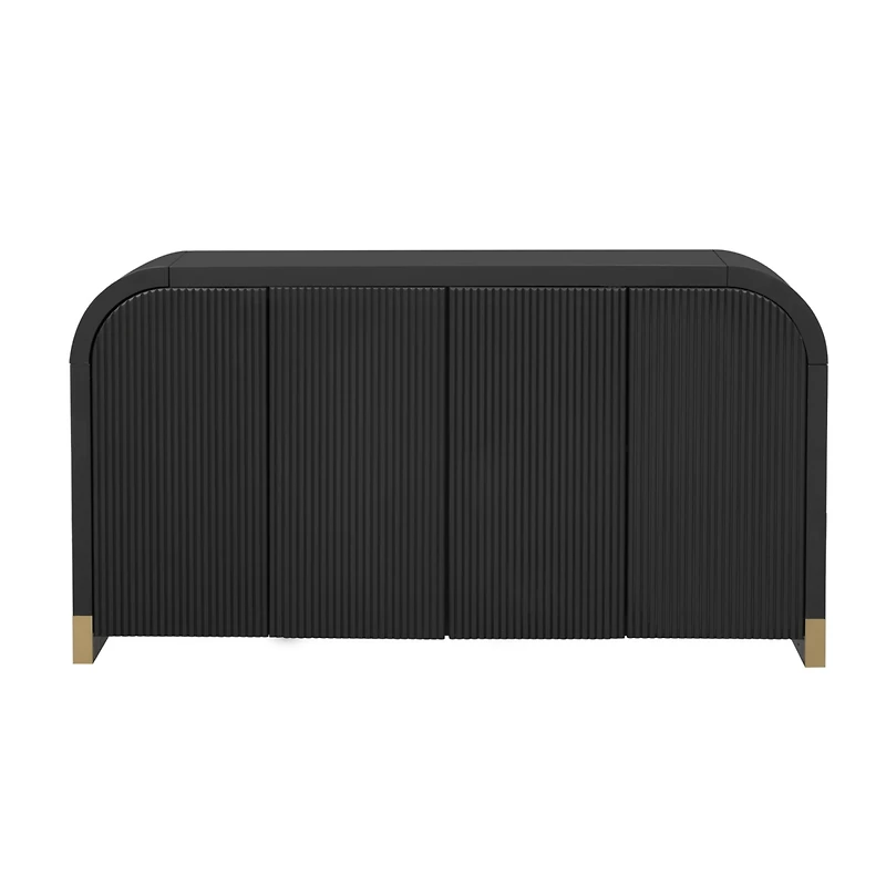 Streamdale 4-Door Wavy Cabinet with Adjustable Shelves