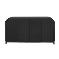 Streamdale 4-Door Wavy Cabinet with Adjustable Shelves