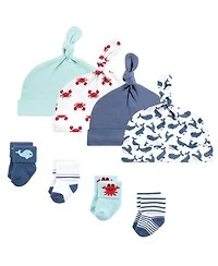 Hudson Baby Baby Boys Hudson 8pc Cap/Socks Set