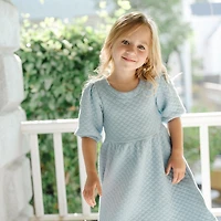 Hope & Henry Toddler Girls Quilted Puff Sleeve Dress