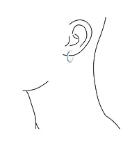 Bling Jewelry Created White Blue Opal Inlay Thin Flat Tube Large Hoop Earrings Rose Gold .925 Sterling Silver