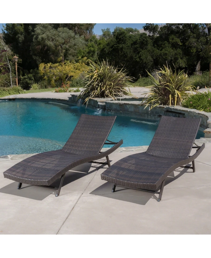 Simplie Fun Modern Outdoor Chaise With Adjustable Back