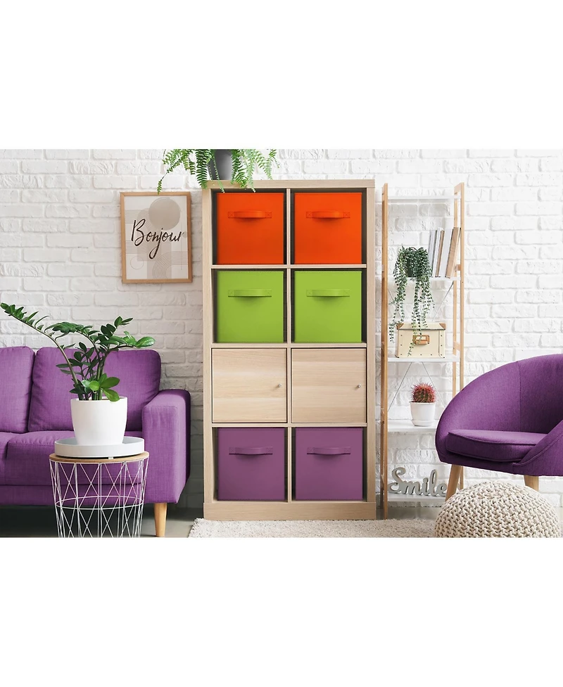 Sorbus 6 Pack 13 Inch Foldable Storage Cubes with Handles- for Organizing Home, Shelves, Nursery, Playroom