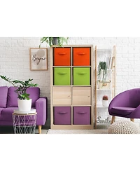 Sorbus 6 Pack 13 Inch Foldable Storage Cubes with Handles- for Organizing Home, Shelves, Nursery, Playroom