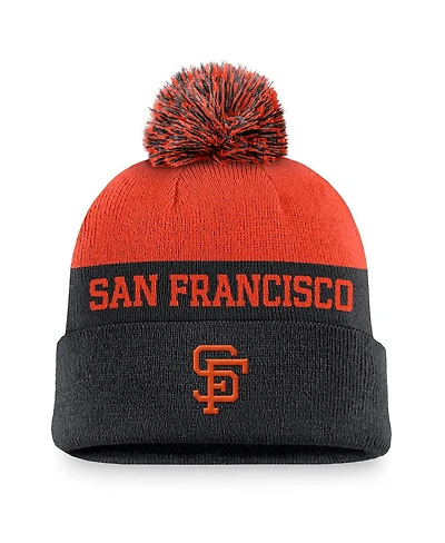 Nike Men's Black San Francisco Giants Rewind Peak Cuffed Knit Hat with Pom