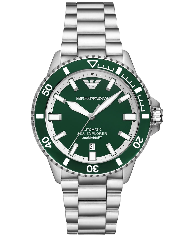 Emporio Armani Men's Sea Explorer Automatic Stainless Steel Bracelet Watch 42mm