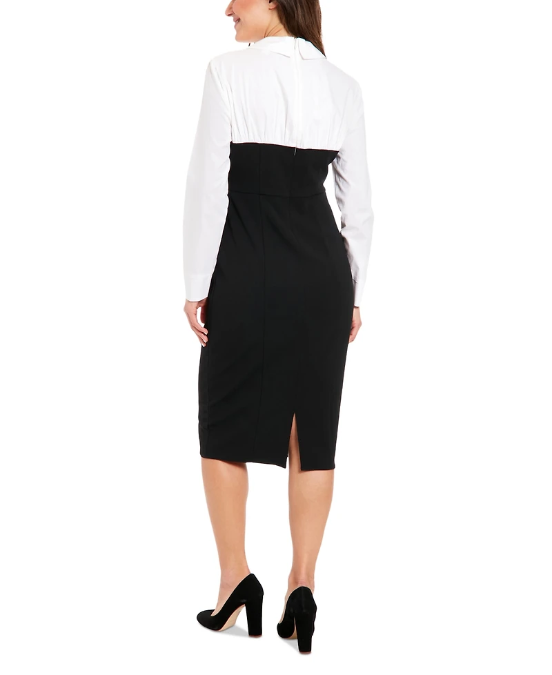 London Times Women's Layered-Look Sheath Dress