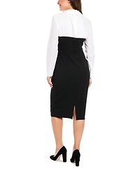 London Times Women's Layered-Look Sheath Dress