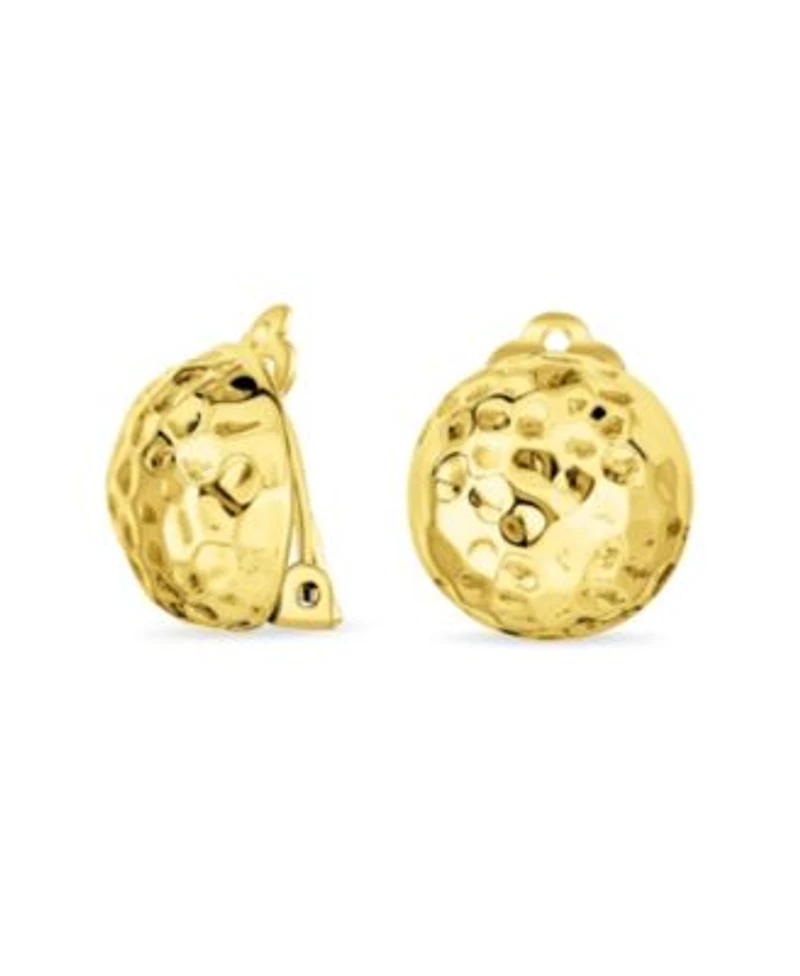 Bling Jewelry Dome Ball Clip On Button Earrings Oxidized Silver With Brass Clip Non Pierced Ears
