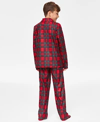Holiday Lane Little & Big Kids Brinkley Plaid Notch Collar Matching Family Pajamas Set, Created for Macy's