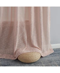 Hlc.me Emily Faux Linen Semi Sheer Transparent Rod Pocket Back Tab Lightweight Window Curtains Wide Panels