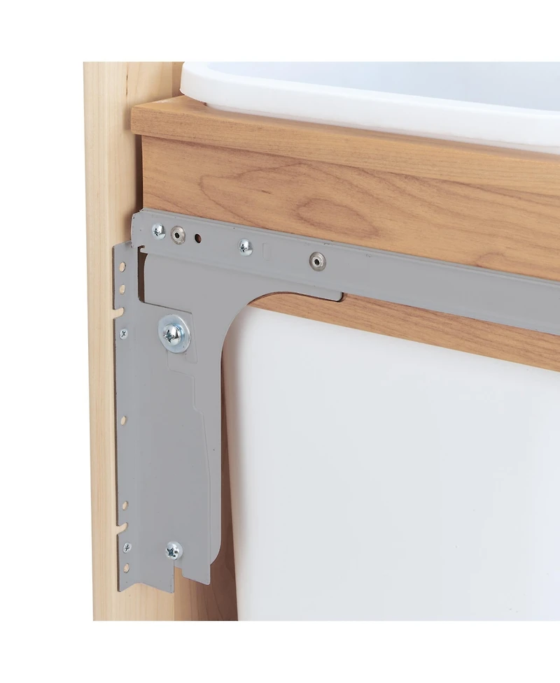 Rev-a-Shelf Double Pull Out Top Mount Trash Can 35 Quart, White, 4WCTM-18DM2