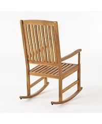 Streamdale Rustic Acacia Wood Rocking Chair With Traditional Slats
