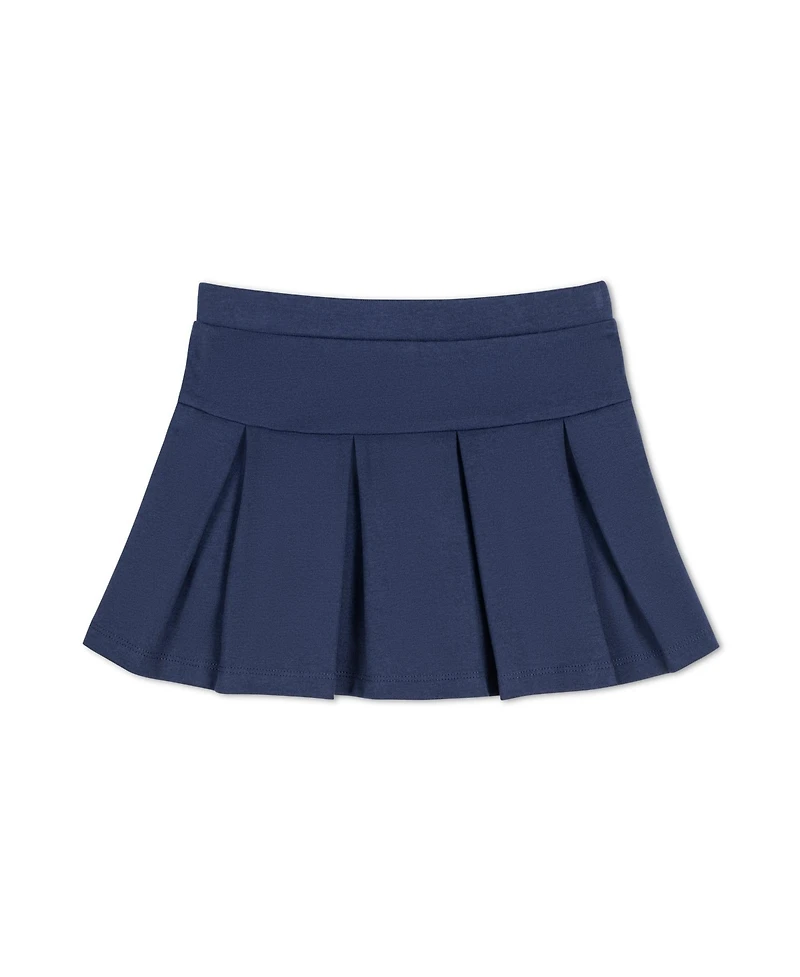 Hope & Henry Baby Girls Ponte Drop Waist Pleated Uniform Skort
