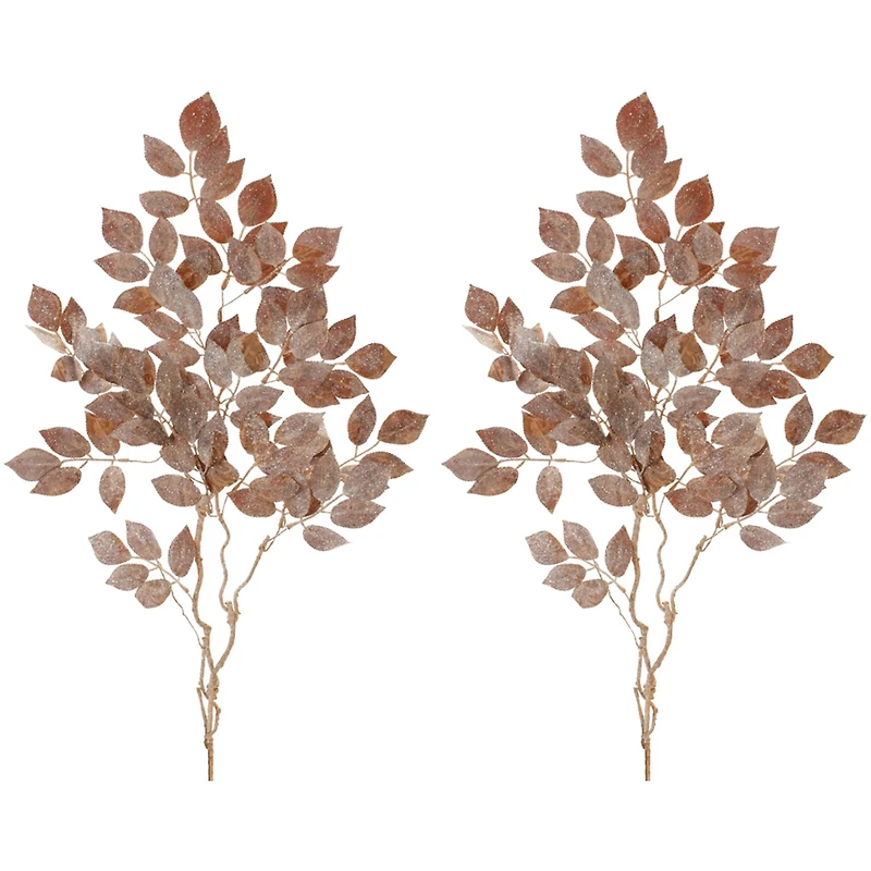Slickblue Set of 2 Glitter Leaf Sprays – Perfect for Festive and Seasonal Arrangements