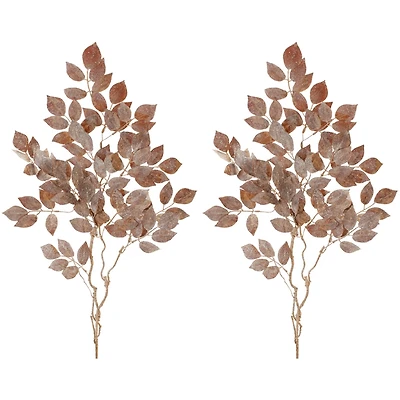 Slickblue Set of 2 Glitter Leaf Sprays – Perfect for Festive and Seasonal Arrangements