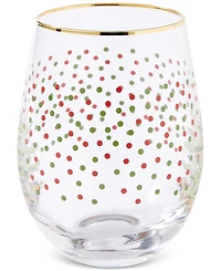 Spode Christmas Tree Polka Dot Stemless Wine Glasses, Set of 4