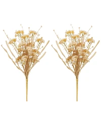 Faux Flower Bush Set – Colorful Plastic Floral Arrangements for Vases, Centerpieces, or Outdoor Use