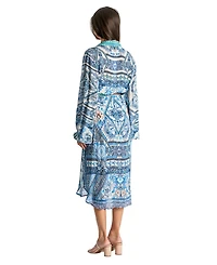 La Moda Clothing Women's Long Belted Overshirt