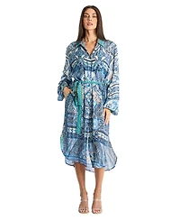 La Moda Clothing Women's Long Belted Overshirt